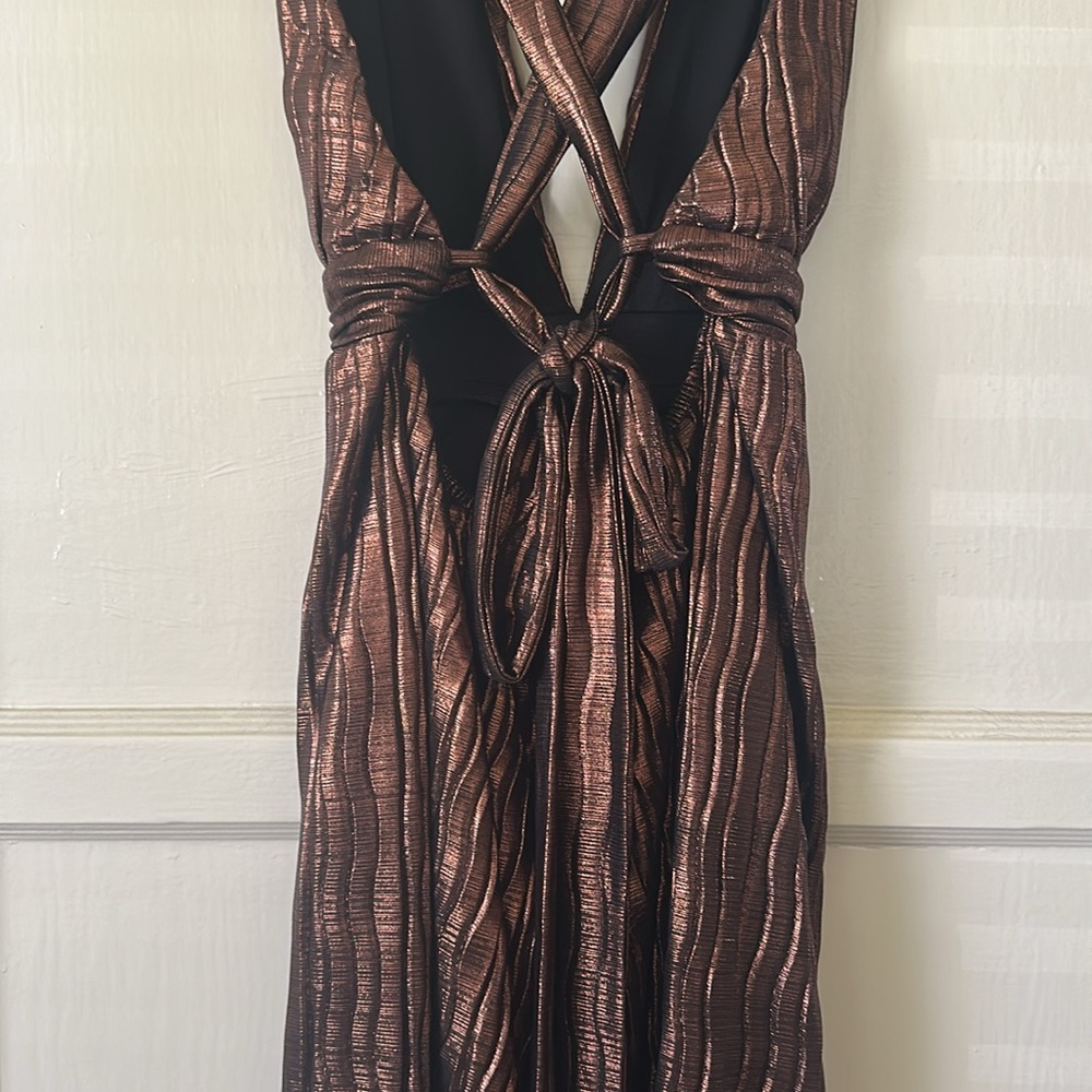 Camilla Pleated Gold Jumpsuit - Picture 5 of 5